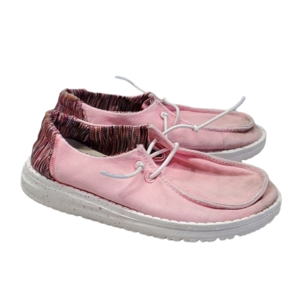 Hey Dude Kids Wendy Youth pink multi Loafer Slip on shoes sz K12